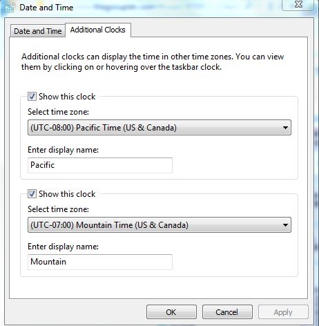 选择需要查看的额外时区